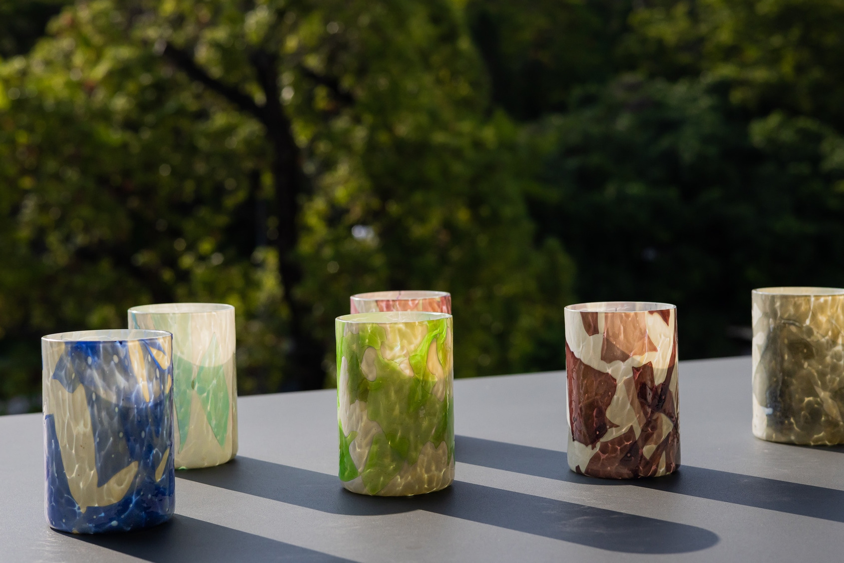 Nougat Set of 6 Borealis Tumblers (北極星琉璃杯) Collection, Murano blown glass , Stories of Italy, 金馬賓館當代美術館 © 永添藝術 