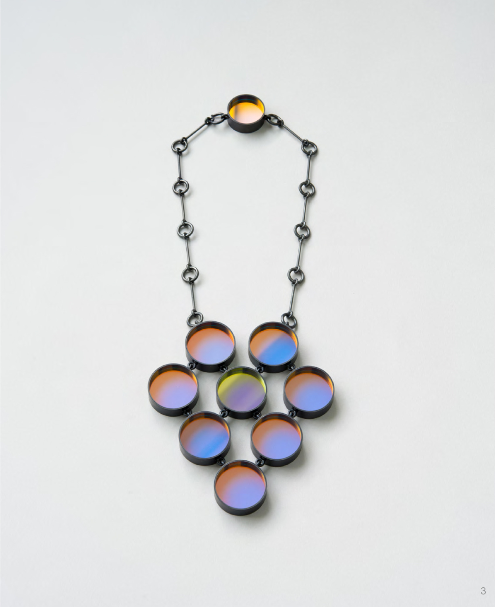 Necklace, 2013-2015, Dichroic filter, blackened silver 