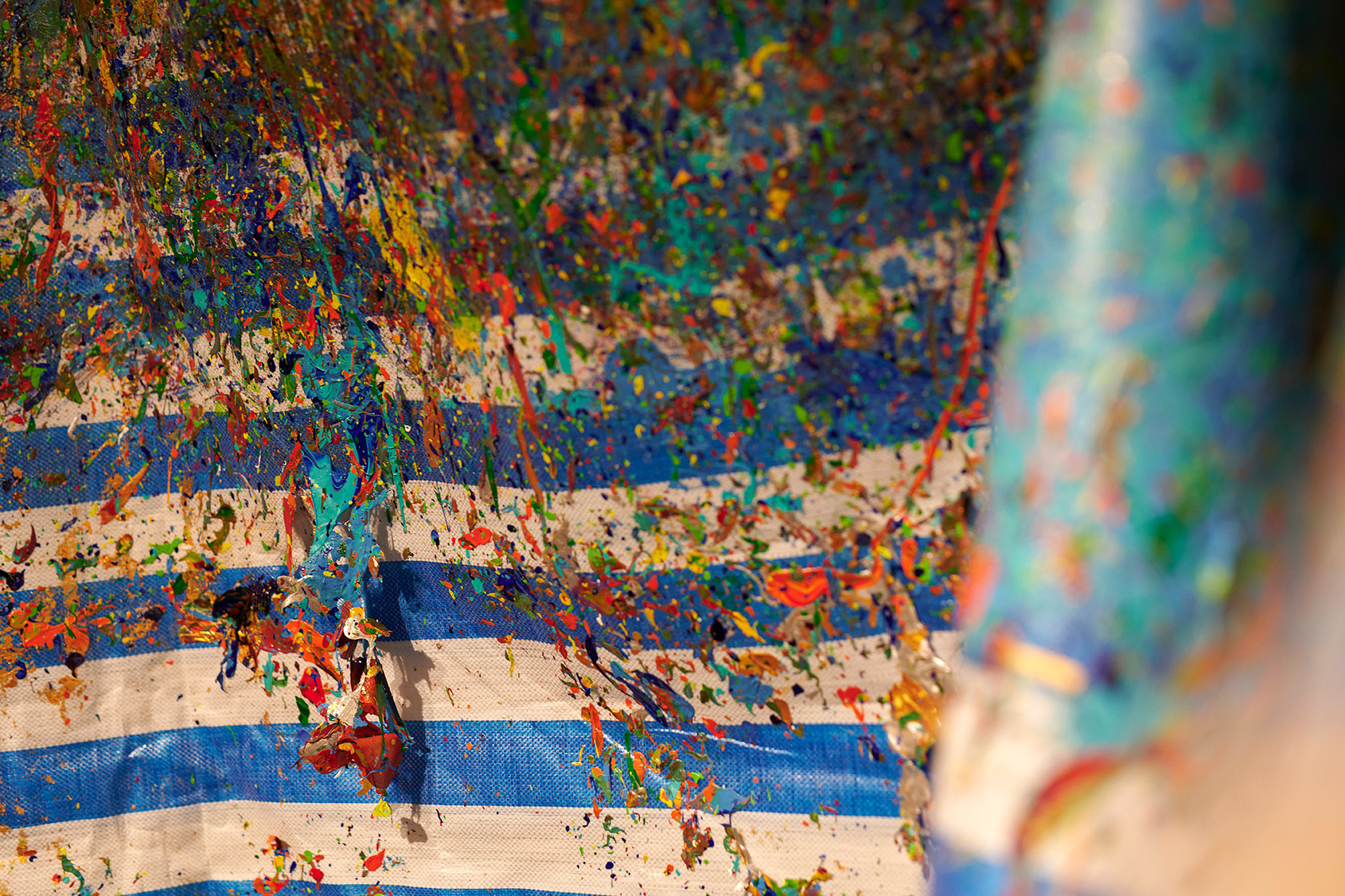 Yungtien Shao and Yaman Shao, Endless Blessings (detail), 2020, wood, canvas, acrylic paint, dimensions variable 
