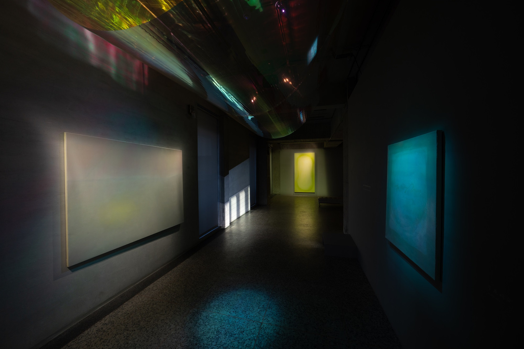  René Liu + George Chen X Yaman Shao. The Silve r Lining Of Midnight…The Place Where There Is No Darkness II. 2019. Multimedia Installation. Mixed Media Installation. 3 min. 31 sec. Exhibition View at ALIEN Art Centre. Photo: ALIEN Art.