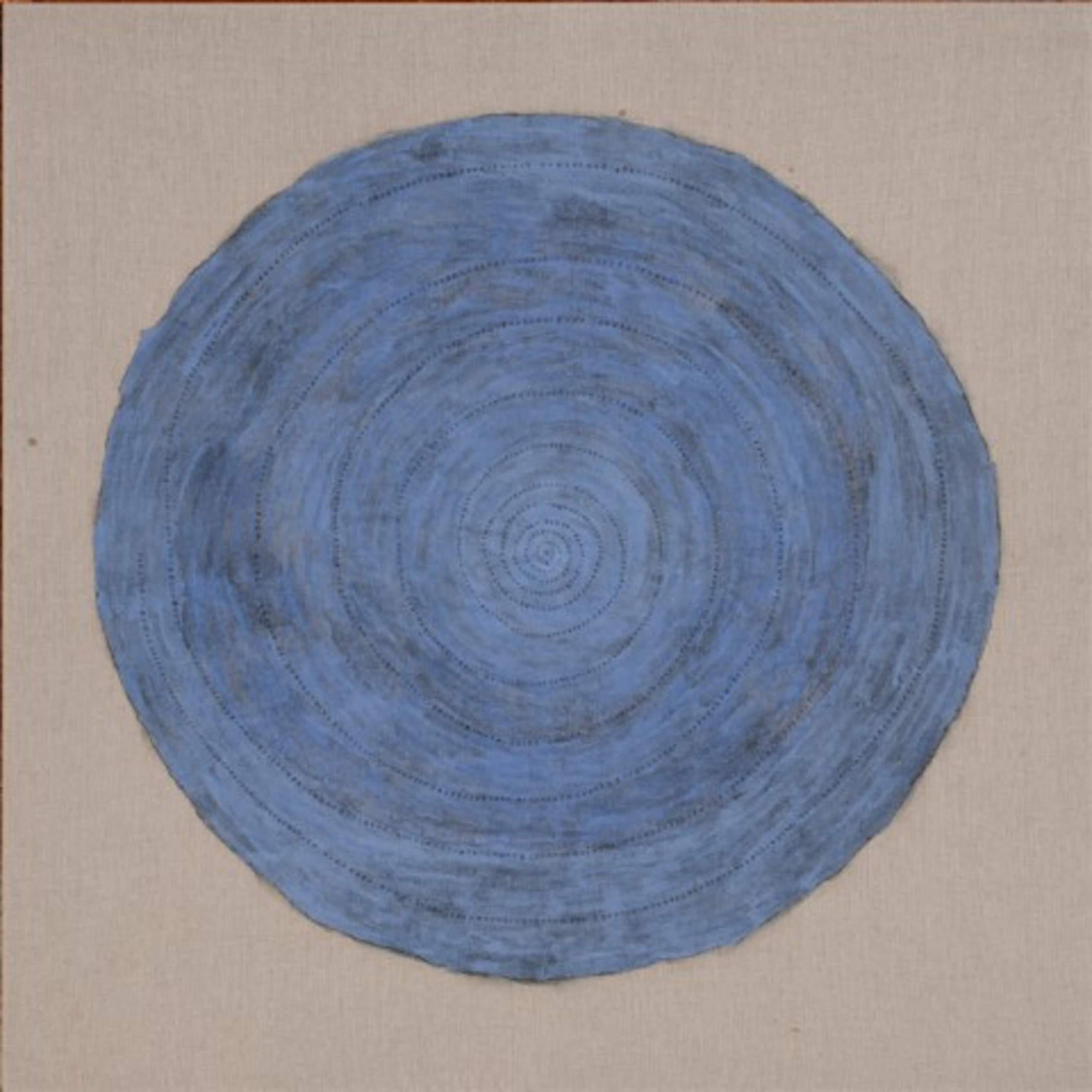 Charwei Tsai｜With as many bodies as there are atoms in the realms｜2025｜Lapis lazuli, watercolor and  ink on linen｜91 x 181 cm｜© Charwei Tsai 